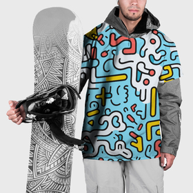 Накидка на куртку 3D с принтом Геометрическая контурная абстракция в Тюмени, 100% полиэстер |  | Тематика изображения на принте: 