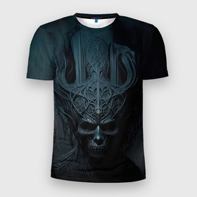 Мужская футболка 3D Slim с принтом Древний демон в Петрозаводске, 100% полиэстер с улучшенными характеристиками | приталенный силуэт, круглая горловина, широкие плечи, сужается к линии бедра | 