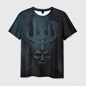 Мужская футболка 3D с принтом Древний демон в Белгороде, 100% полиэфир | прямой крой, круглый вырез горловины, длина до линии бедер | 