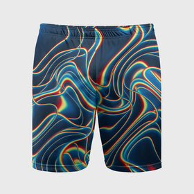 Мужские шорты спортивные с принтом Abstract waves в Тюмени,  |  | 