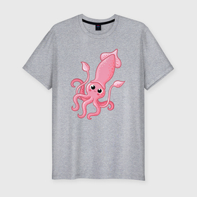 Мужская футболка хлопок Slim с принтом Pink octopus , 92% хлопок, 8% лайкра | приталенный силуэт, круглый вырез ворота, длина до линии бедра, короткий рукав | Тематика изображения на принте: 