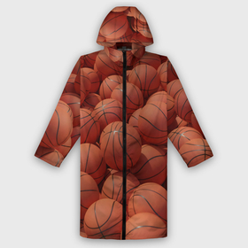 Мужской дождевик 3D с принтом Узор с баскетбольными мячами ,  |  | Тематика изображения на принте: 