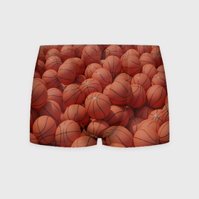 Мужские трусы 3D с принтом Узор с баскетбольными мячами , 50% хлопок, 50% полиэстер | классическая посадка, на поясе мягкая тканевая резинка | Тематика изображения на принте: 