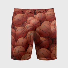 Мужские шорты спортивные с принтом Узор с баскетбольными мячами ,  |  | 