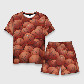 Мужской костюм с шортами 3D с принтом Узор с баскетбольными мячами ,  |  | 