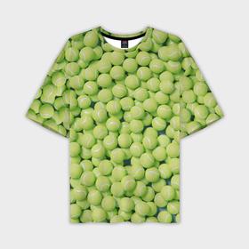 Мужская футболка oversize 3D с принтом Узор из теннисных мячей в Кировске,  |  | 