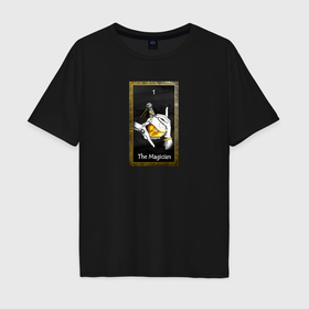 Мужская футболка хлопок Oversize с принтом Карта таро маг в Курске, 100% хлопок | свободный крой, круглый ворот, “спинка” длиннее передней части | 