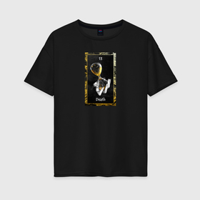Женская футболка хлопок Oversize с принтом Карта таро в Курске, 100% хлопок | свободный крой, круглый ворот, спущенный рукав, длина до линии бедер
 | 