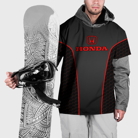 Накидка на куртку 3D с принтом Honda   униформа красная в Кировске, 100% полиэстер |  | 