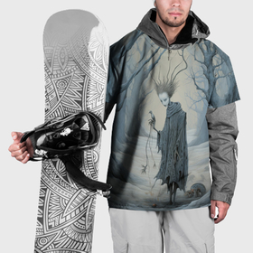 Накидка на куртку 3D с принтом Меланхоличный леший в Новосибирске, 100% полиэстер |  | 