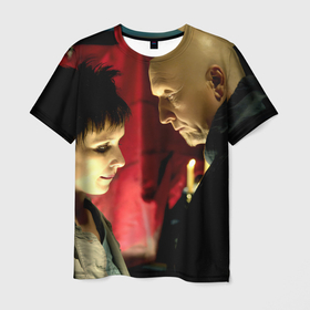 Мужская футболка 3D с принтом Пила Аманда Янг и Джон Крамер в Курске, 100% полиэфир | прямой крой, круглый вырез горловины, длина до линии бедер | Тематика изображения на принте: 