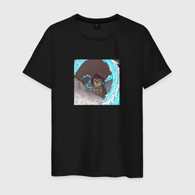 Мужская футболка хлопок с принтом Танджиро  котик в Тюмени, 100% хлопок | прямой крой, круглый вырез горловины, длина до линии бедер, слегка спущенное плечо. | 