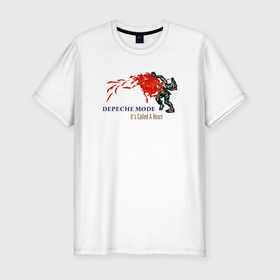 Мужская футболка хлопок Slim с принтом Depeche Mode   Its Called A Heart в Екатеринбурге, 92% хлопок, 8% лайкра | приталенный силуэт, круглый вырез ворота, длина до линии бедра, короткий рукав | Тематика изображения на принте: 