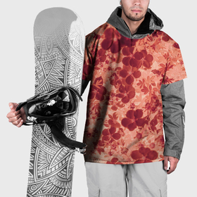 Накидка на куртку 3D с принтом Красные цветы скан в Тюмени, 100% полиэстер |  | 