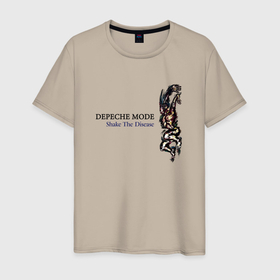 Мужская футболка хлопок с принтом Depeche Mode   Shake The Disease в Петрозаводске, 100% хлопок | прямой крой, круглый вырез горловины, длина до линии бедер, слегка спущенное плечо. | 