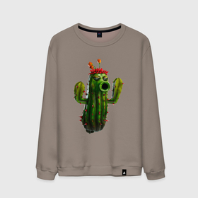Мужской свитшот хлопок с принтом PvZ cactus в Белгороде, 100% хлопок |  | Тематика изображения на принте: 