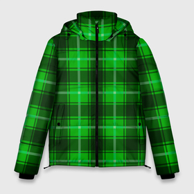 Мужская зимняя куртка 3D с принтом Шотландка ярко зелёный в Петрозаводске, верх — 100% полиэстер; подкладка — 100% полиэстер; утеплитель — 100% полиэстер | длина ниже бедра, свободный силуэт Оверсайз. Есть воротник-стойка, отстегивающийся капюшон и ветрозащитная планка. 

Боковые карманы с листочкой на кнопках и внутренний карман на молнии. | Тематика изображения на принте: 