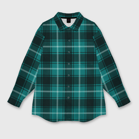Мужская рубашка oversize 3D с принтом Шотландка зелёный ,  |  | 