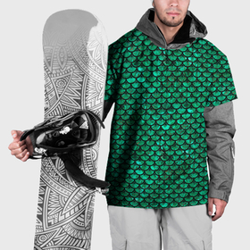Накидка на куртку 3D с принтом Кожа изумрудного дракона , 100% полиэстер |  | Тематика изображения на принте: 