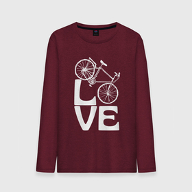 Мужской лонгслив хлопок с принтом Любовь велосипедиста в Курске, 100% хлопок |  | Тематика изображения на принте: 