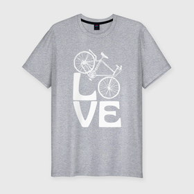 Мужская футболка хлопок Slim с принтом Любовь велосипедиста в Курске, 92% хлопок, 8% лайкра | приталенный силуэт, круглый вырез ворота, длина до линии бедра, короткий рукав | Тематика изображения на принте: 