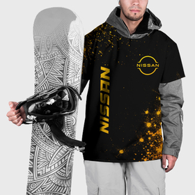 Накидка на куртку 3D с принтом Nissan   gold gradient: надпись, символ , 100% полиэстер |  | 