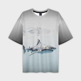 Мужская футболка oversize 3D с принтом Акула большая белая в толще воды в Тюмени,  |  | 