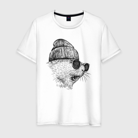 Мужская футболка хлопок с принтом Морская свинка модная в Кировске, 100% хлопок | прямой крой, круглый вырез горловины, длина до линии бедер, слегка спущенное плечо. | 