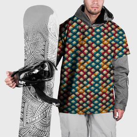 Накидка на куртку 3D с принтом Вязанная цветная текстура в Новосибирске, 100% полиэстер |  | 