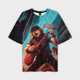Мужская футболка oversize 3D с принтом ACDC rock  music в Петрозаводске,  |  | 