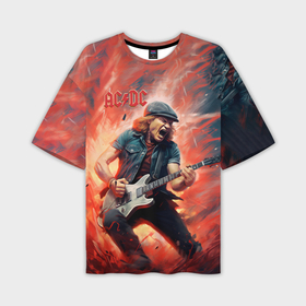 Мужская футболка oversize 3D с принтом ACDC  rock music ,  |  | 