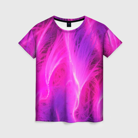 Женская футболка 3D с принтом Pink abstract texture , 100% полиэфир ( синтетическое хлопкоподобное полотно) | прямой крой, круглый вырез горловины, длина до линии бедер | 