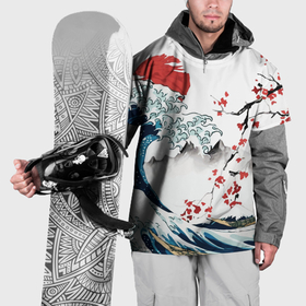 Накидка на куртку 3D с принтом Хокусай большая волна в Канагаве   пародия укиё в Белгороде, 100% полиэстер |  | Тематика изображения на принте: 