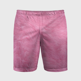 Мужские шорты спортивные с принтом Розовая шерсть в Новосибирске,  |  | 