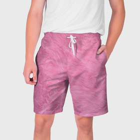 Мужские шорты 3D с принтом Розовая шерсть в Новосибирске,  полиэстер 100% | прямой крой, два кармана без застежек по бокам. Мягкая трикотажная резинка на поясе, внутри которой широкие завязки. Длина чуть выше колен | 