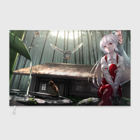 Флаг 3D с принтом Touhou Project Моко , 100% полиэстер | плотность ткани — 95 г/м2, размер — 67 х 109 см. Принт наносится с одной стороны | 