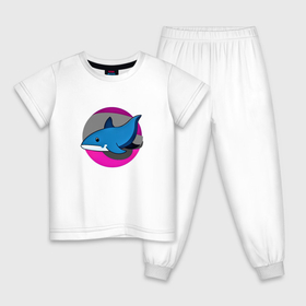 Детская пижама хлопок с принтом Мультяшный кит в Кировске, 100% хлопок |  брюки и футболка прямого кроя, без карманов, на брюках мягкая резинка на поясе и по низу штанин
 | 