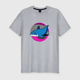 Мужская футболка хлопок Slim с принтом Мультяшный кит в Ухте, 92% хлопок, 8% лайкра | приталенный силуэт, круглый вырез ворота, длина до линии бедра, короткий рукав | Тематика изображения на принте: 