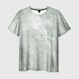 Мужская футболка 3D с принтом Зелёный мрамор в Курске, 100% полиэфир | прямой крой, круглый вырез горловины, длина до линии бедер | 