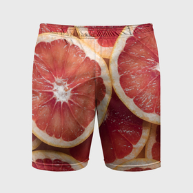 Мужские шорты спортивные с принтом Половинки грейпфрута в Курске,  |  | Тематика изображения на принте: 