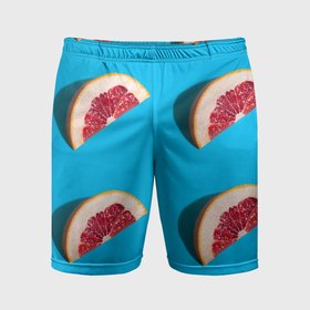 Мужские шорты спортивные с принтом Дольки грейпфрута в Курске,  |  | 