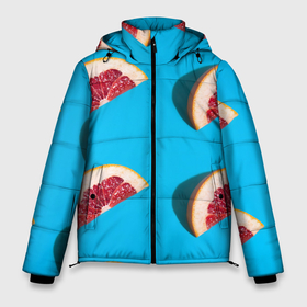 Мужская зимняя куртка 3D с принтом Дольки грейпфрута в Курске, верх — 100% полиэстер; подкладка — 100% полиэстер; утеплитель — 100% полиэстер | длина ниже бедра, свободный силуэт Оверсайз. Есть воротник-стойка, отстегивающийся капюшон и ветрозащитная планка. 

Боковые карманы с листочкой на кнопках и внутренний карман на молнии. | 