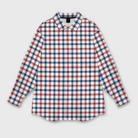 Мужская рубашка oversize 3D с принтом Полосатый сине красный клетчатый в Санкт-Петербурге,  |  | 