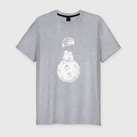 Мужская футболка хлопок Slim с принтом Love in space в Белгороде, 92% хлопок, 8% лайкра | приталенный силуэт, круглый вырез ворота, длина до линии бедра, короткий рукав | 
