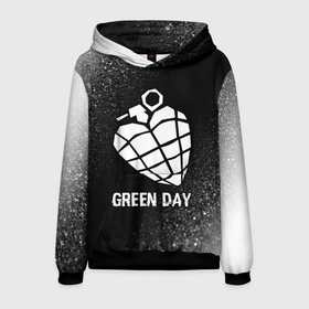 Мужская толстовка 3D с принтом Green Day glitch на темном фоне в Курске, 100% полиэстер | двухслойный капюшон со шнурком для регулировки, мягкие манжеты на рукавах и по низу толстовки, спереди карман-кенгуру с мягким внутренним слоем. | Тематика изображения на принте: 