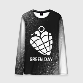 Мужской лонгслив 3D с принтом Green Day glitch на темном фоне в Курске, 100% полиэстер | длинные рукава, круглый вырез горловины, полуприлегающий силуэт | Тематика изображения на принте: 