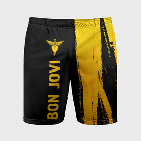 Мужские шорты спортивные с принтом Bon Jovi   gold gradient: по вертикали в Тюмени,  |  | 