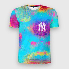 Мужская футболка 3D Slim с принтом New York Yankees   baseball team   logo в Санкт-Петербурге, 100% полиэстер с улучшенными характеристиками | приталенный силуэт, круглая горловина, широкие плечи, сужается к линии бедра | Тематика изображения на принте: 