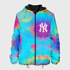 Мужская куртка 3D с принтом New York Yankees   baseball team   logo в Тюмени, ткань верха — 100% полиэстер, подклад — флис | прямой крой, подол и капюшон оформлены резинкой с фиксаторами, два кармана без застежек по бокам, один большой потайной карман на груди. Карман на груди застегивается на липучку | Тематика изображения на принте: 