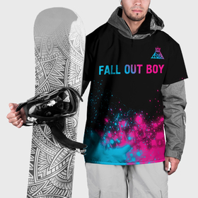 Накидка на куртку 3D с принтом Fall Out Boy   neon gradient: символ сверху в Санкт-Петербурге, 100% полиэстер |  | 